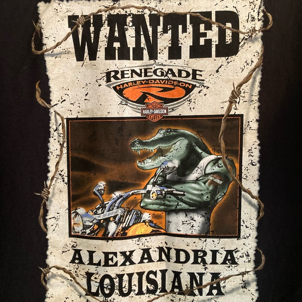 Harley Davidson Wanted Renegade Alexandria Louisiana T-Shirt 2006-2004